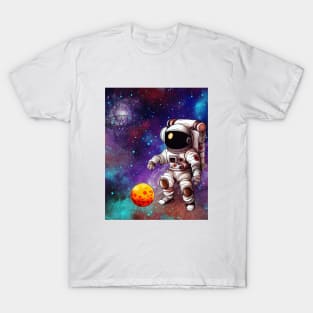 Astronaut Playing Basketball In Space T-Shirt